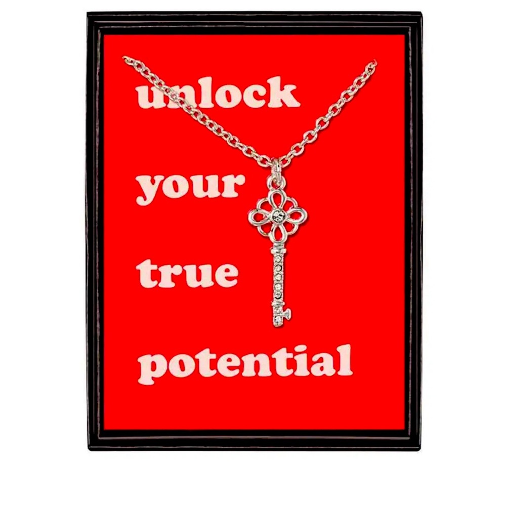 Inspirational Unlock Your Potential Key pendent Necklace